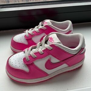Nike Kids Hot Pink and White Low-Top Sneakers